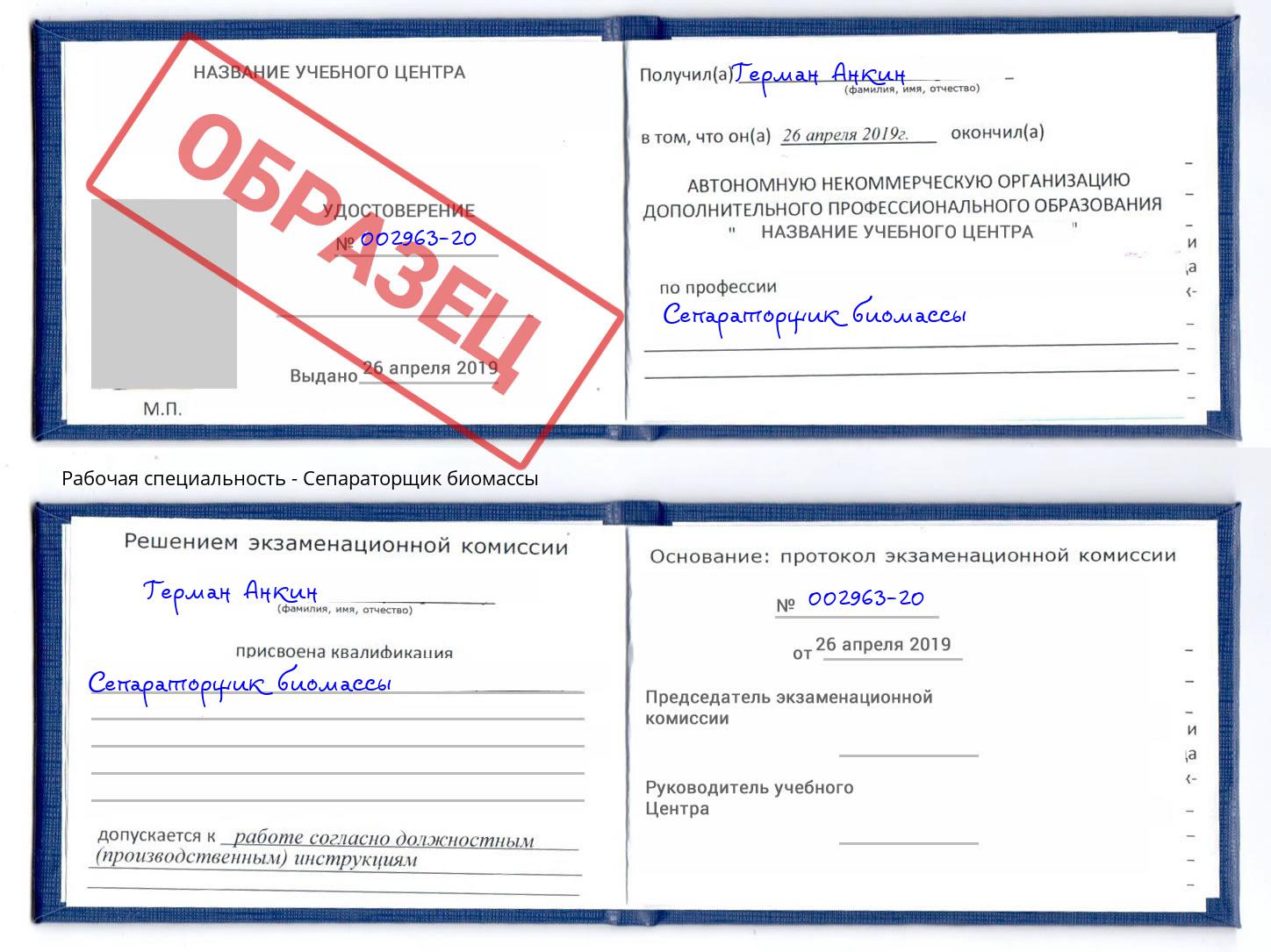 Сепараторщик биомассы Барабинск