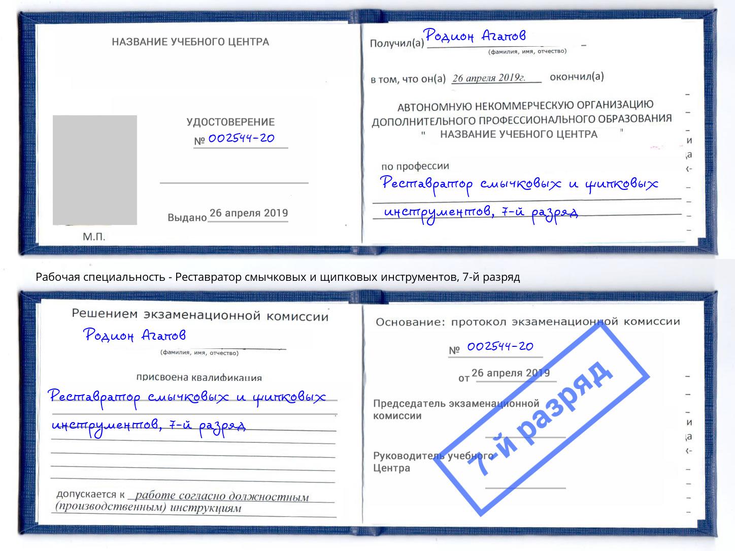 корочка 7-й разряд Реставратор смычковых и щипковых инструментов Барабинск